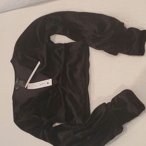 Aqua black Velvet croptop